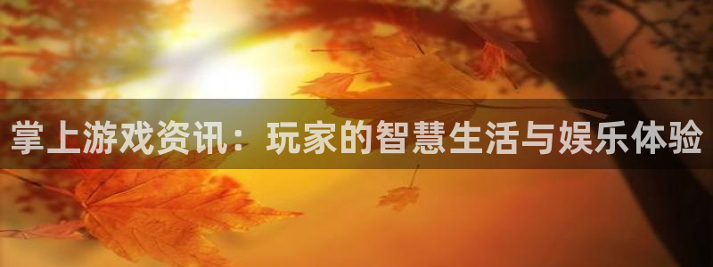 辉达娱乐登陆地址：掌上游戏资讯：玩家的智慧生活与娱乐体验